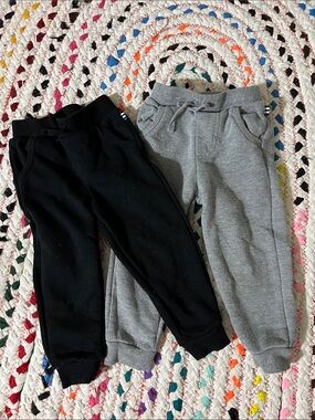 Splendid Boys 2T' Cozy cotton Jogger Pants - Black & Heather Gray qty 2